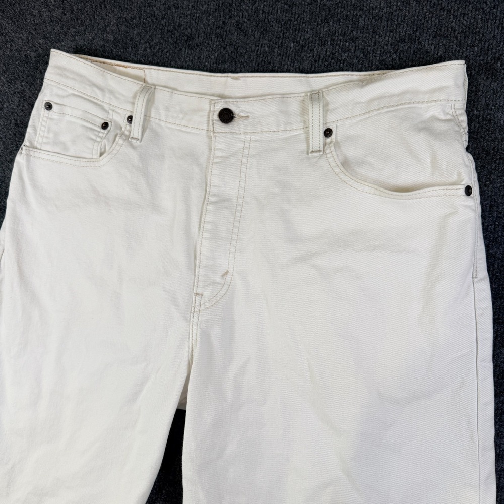 Levi's 569 Loose Straight Shorts Mens 38x11 White Denim Cotton Stretch Outdoor